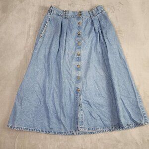 Hunt Club Vintage Denim Buttoned Women's Midi Skirt | Size 16